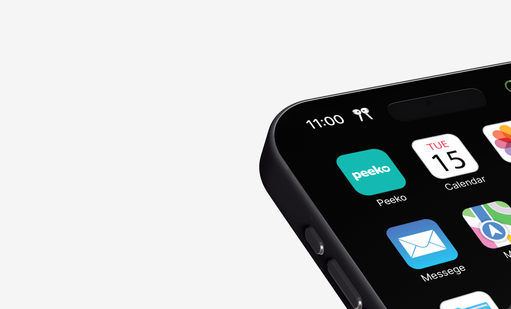 The Peeko app icon on an iPhone home screen, in close-up